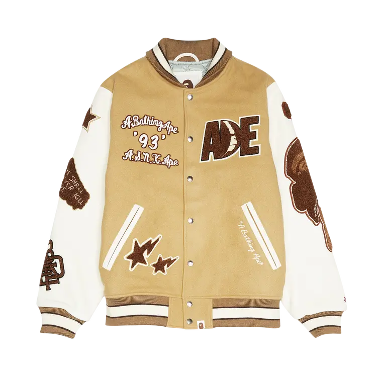 

Куртка BAPE Multi Motif Varsity 'Beige', загар