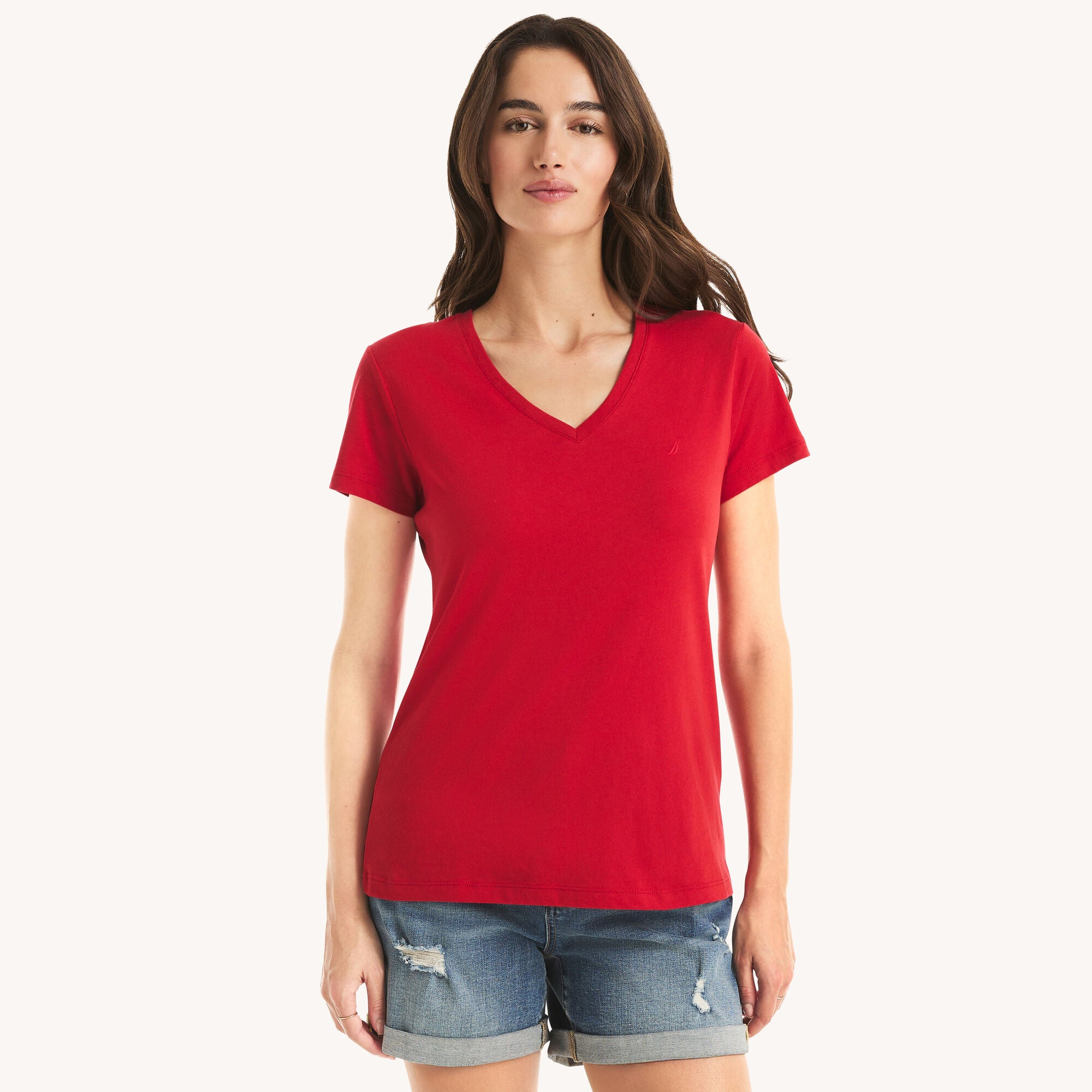 

Женская футболка с V-образным вырезом Nautica, красный