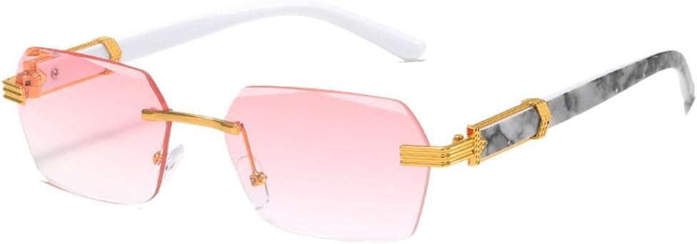 

Солнцезащитные очки UV400 для мужчин и женщин | Безободковые линзы с градиентным покрытием, маленькая оправа | Для вождения и занятий спортом на открытом воздухе generic, C6 Pink