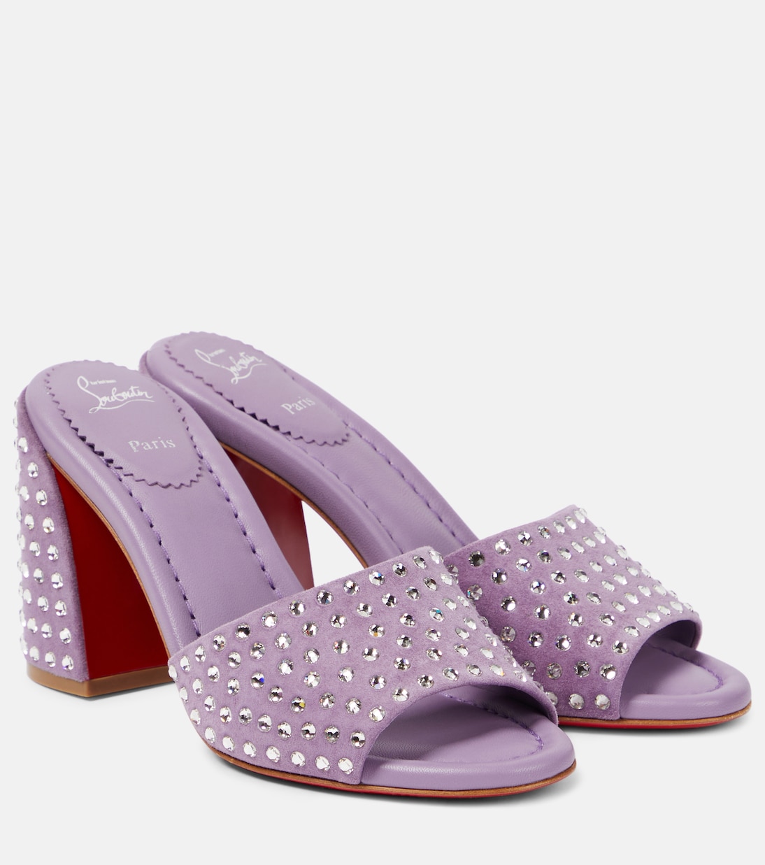 Джейн украшенные замшевые мюли Christian Louboutin, Parme/Cry/Lin Parme