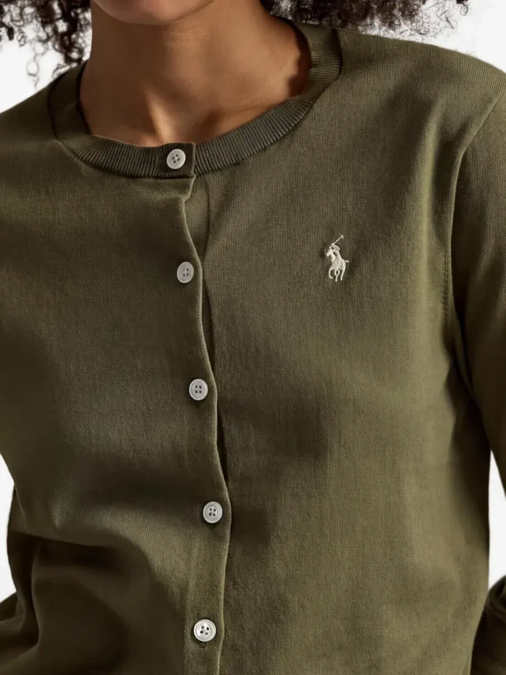Кардиган с вышитым логотипом POLO RALPH LAUREN, зеленый — фото 4
