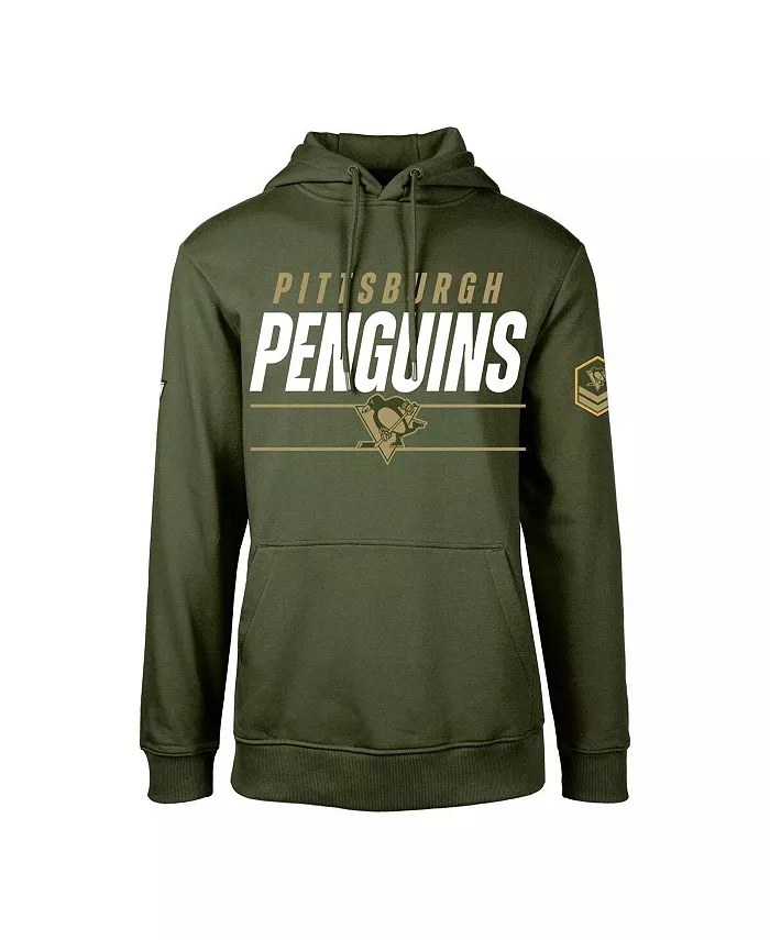 

Мужская оливковая толстовка Pittsburgh Penguins Podium Fleece с капюшоном LevelWear