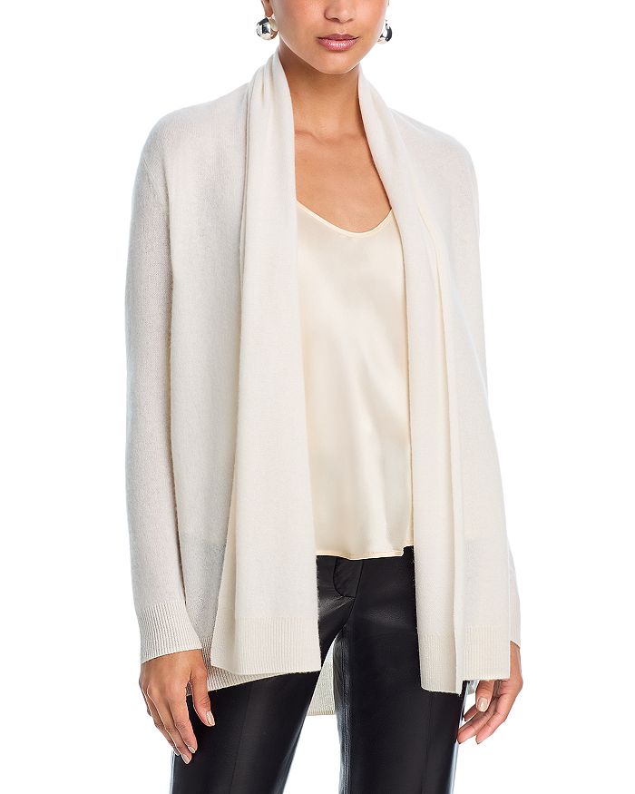 

Кардиган с запахом - эксклюзив C by Bloomingdale's Cashmere, слоновая кость/кремовый