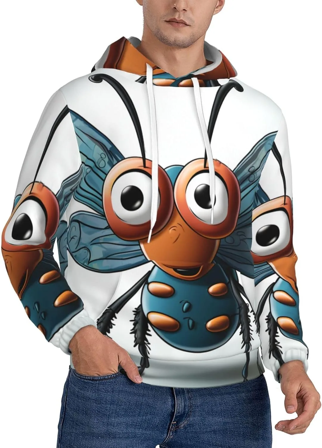 

Мужская флисовая толстовка с капюшоном Insect Wings Eyes KKLWEGU