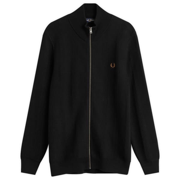 

Кардиган с текстурированной застежкой-молнией Fred Perry, черный