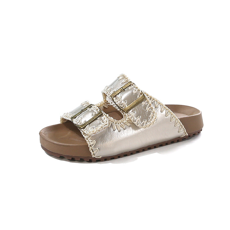 

Детские уличные тапочки для детей 3-7 лет антискользящие износостойкие Neon, золото