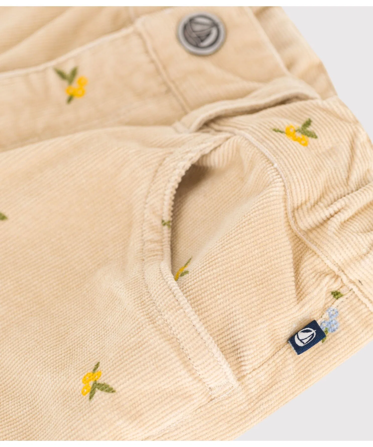 Детские вельветовые брюки Petit Bateau с цветочным принтом — фото 4