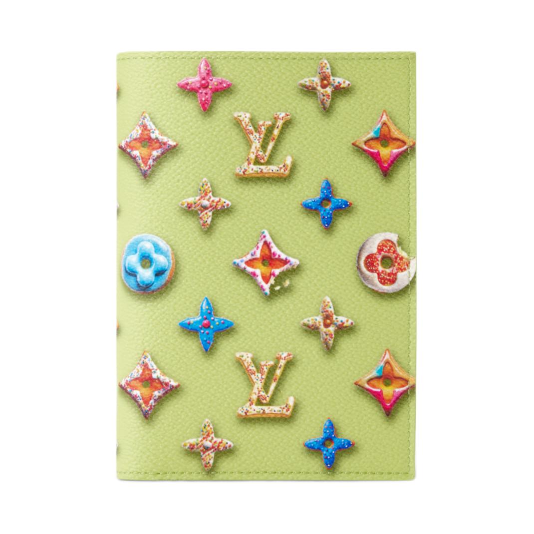 

LOUIS VUITTON Обложка для паспорта из искусственной кожи и покрытого холста Men's Pistachios Green