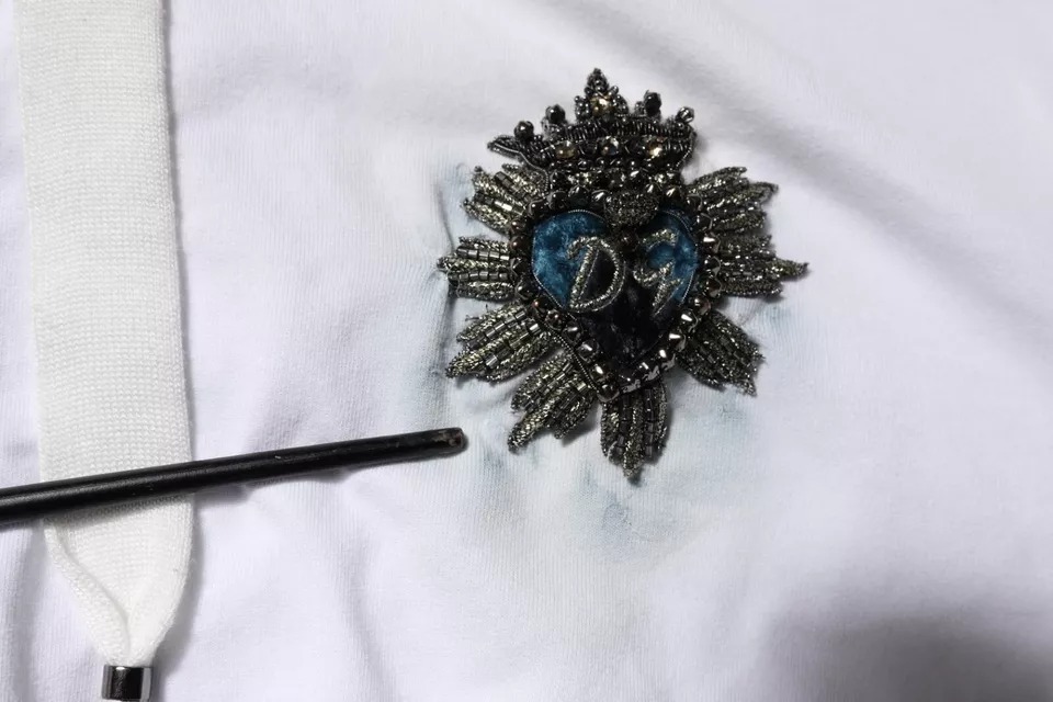 Белая хлопковая толстовка с капюшоном Dolce & Gabbana, белый — фото 4
