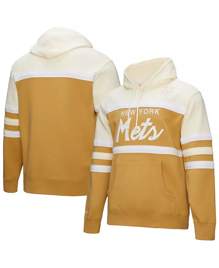 

Мужская худи тренера New York Mets бежевого/кремового цвета Mitchell & Ness
