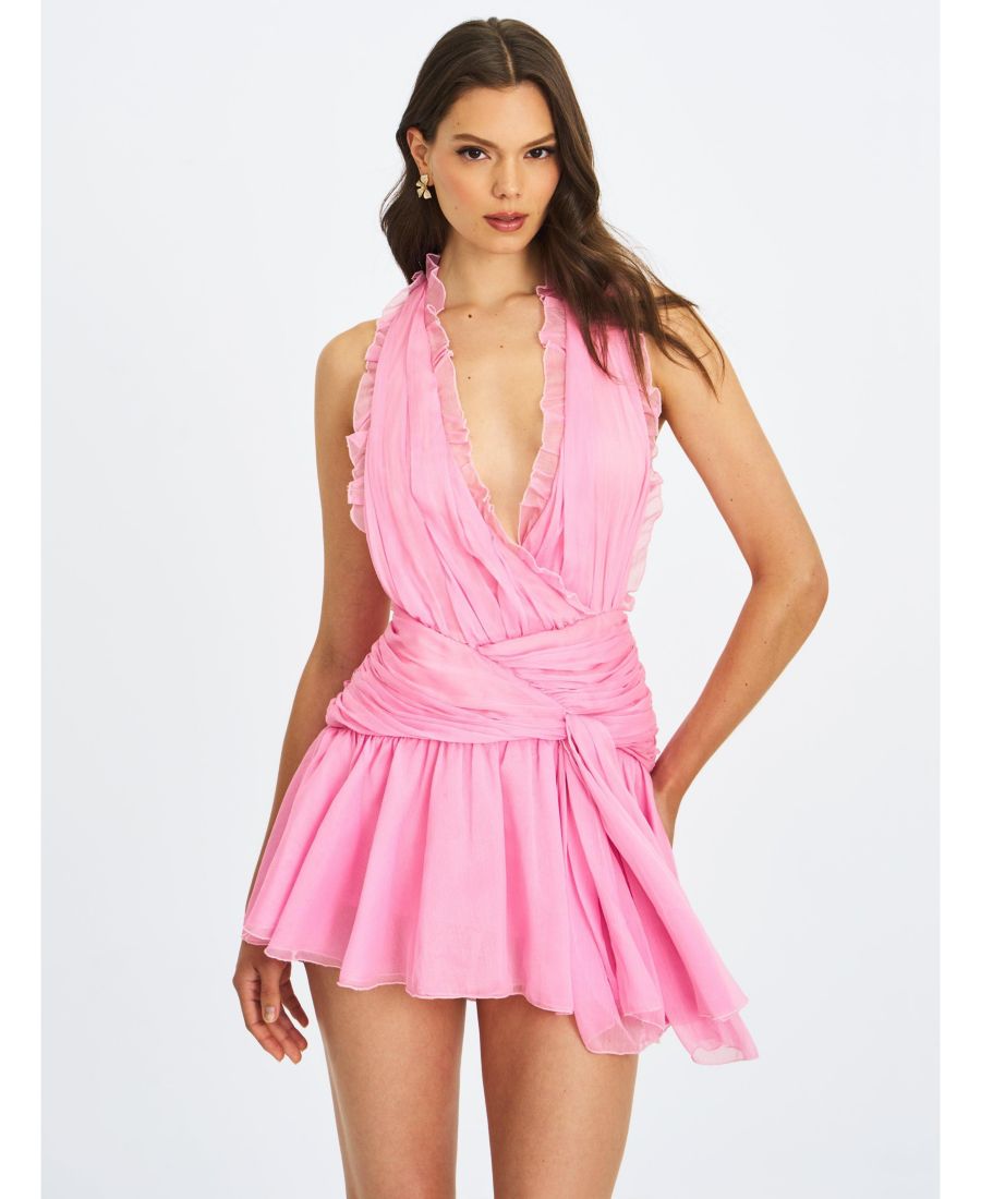 

Женское платье-халат Odelle Tulip из розового жатого шифона Miss Circle, Pink