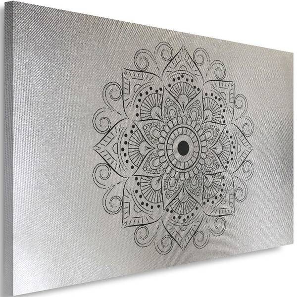 

Картина на холсте Feeby Mandala Zen Orient Silber, серый
