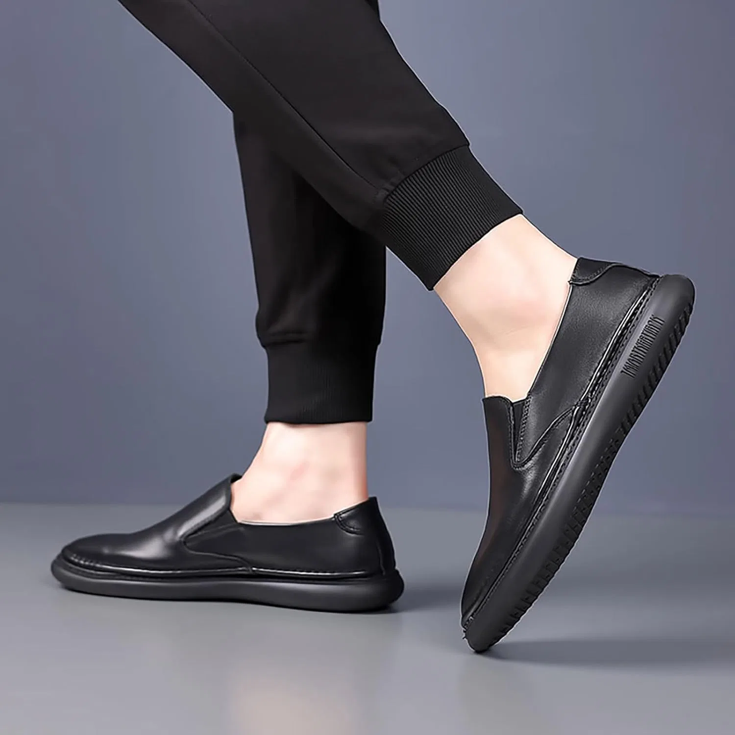 Мокасины кожаные Autumn Men's Loafers, черный — фото 4