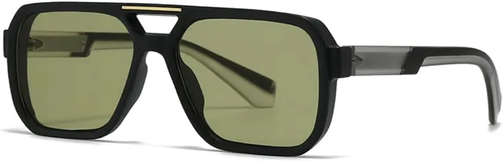 

Ретро-солнцезащитные очки с двойной перемычкой для женщин, роскошные цветные, повседневные очки для мужчин, защита от УФ-излучения UV400 VVTWSSW, Black Green