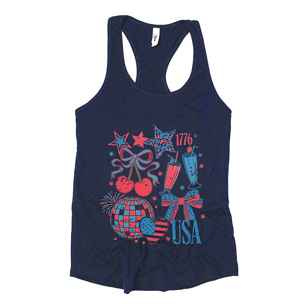 

Патриотичный танк топ racerback с диско-коллажем Simply Sage Market, Navy