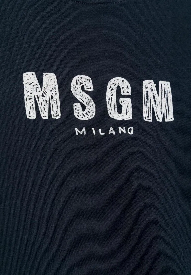 Свитшот хлопковый, Kids Msgm, синий — фото 2