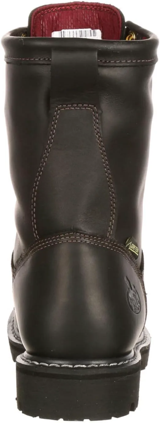 Мужские рабочие ботинки Georgia Boot Low Heel Logger с водонепроницаемой и утепленной мембраной GORE-TEX, черный — фото 3