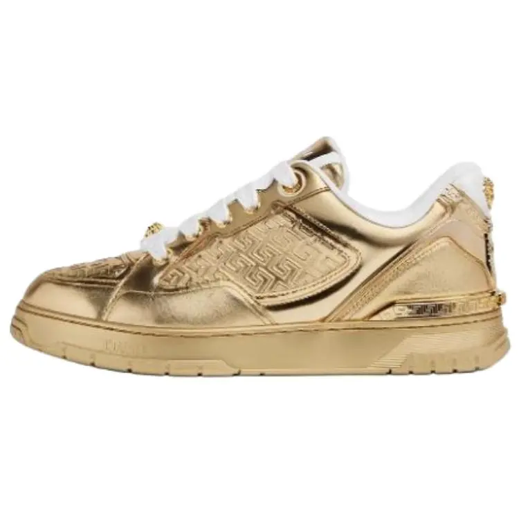 VERSACE Мужские кроссовки для скейтбординга Biggie Basket Low Top Gold — фото 3