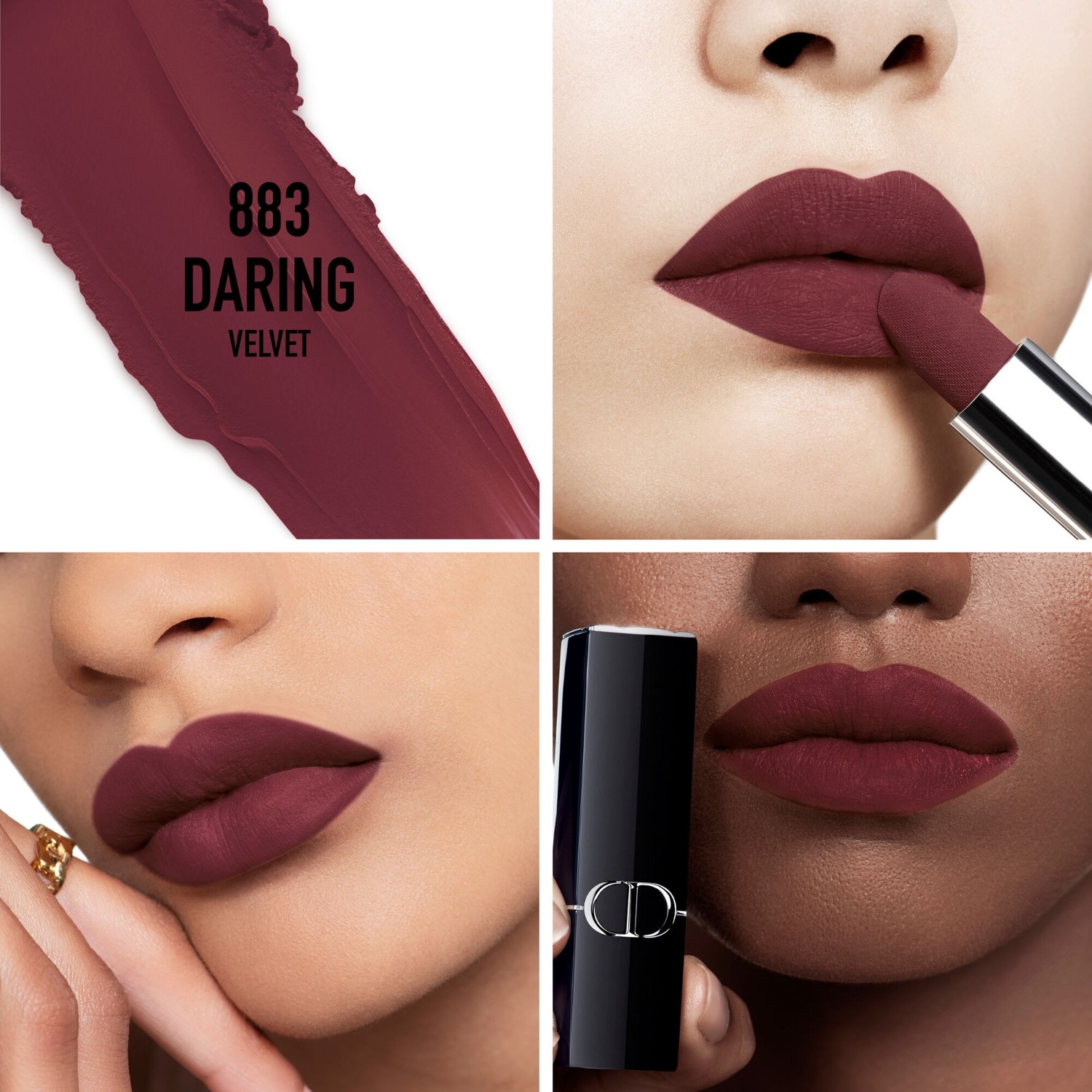 Помада для губ rouge dior velvet Dior, 883 - daring, вес 3.5 гр. — фото 3