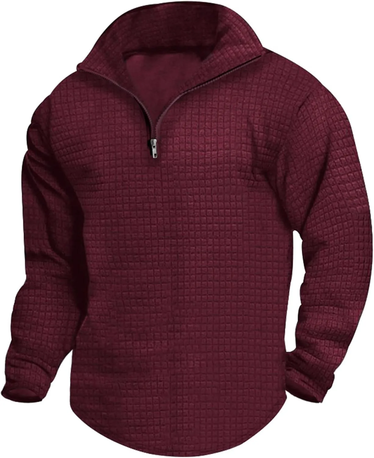 

Мужской свитер с четвертью молнии, длинный рукав, свободный крой Baimiu