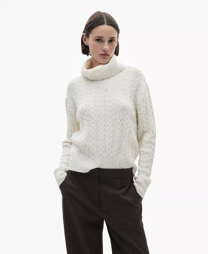 

Женский свитер с перекрученным воротником MANGO, коричневый/бежевый