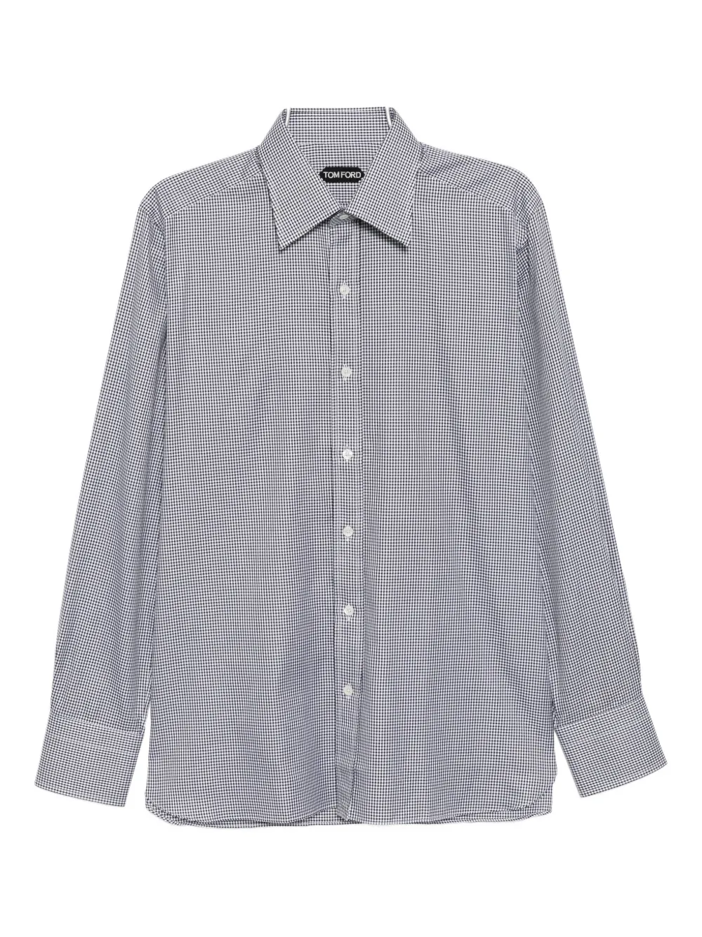 

Рубашка из хлопка в клетку TOM FORD, черный