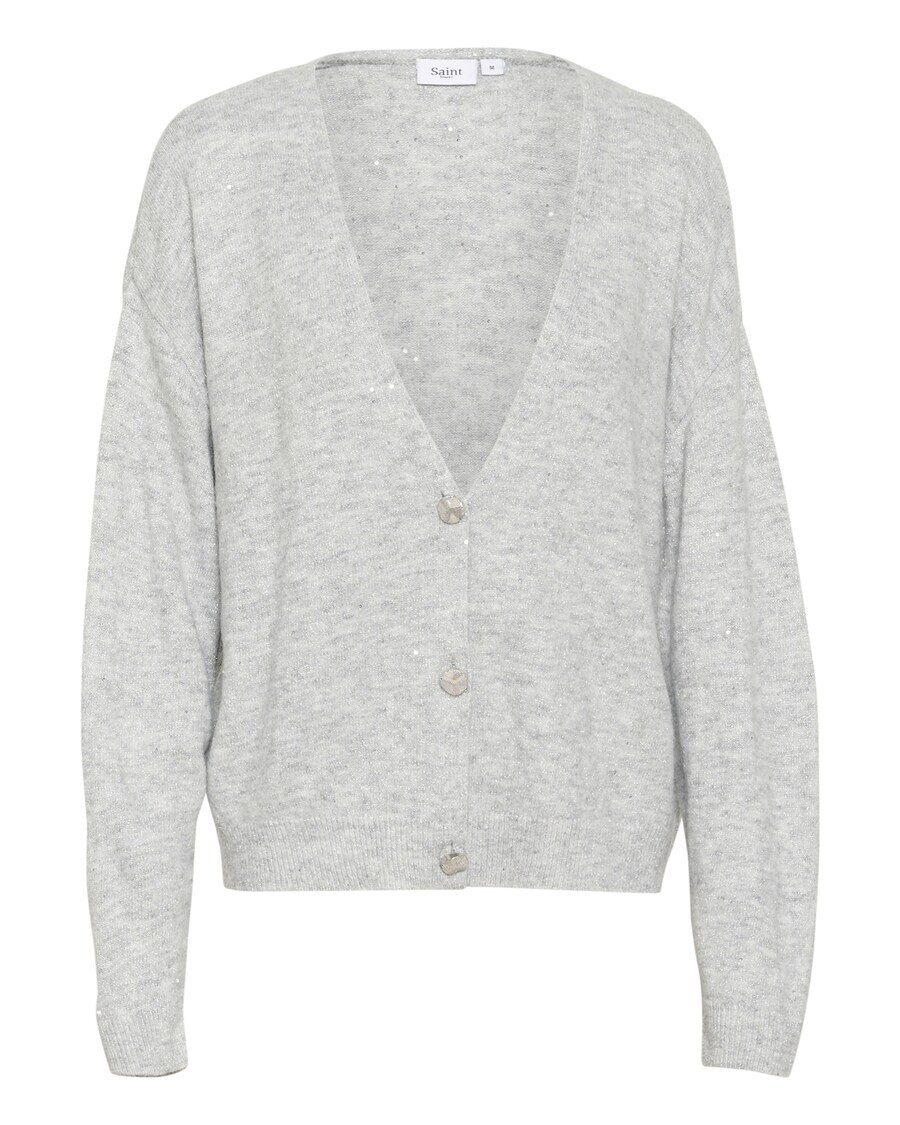 

Вязаный кардиган SAINT TROPEZ Knit Cardigan Haya, серый