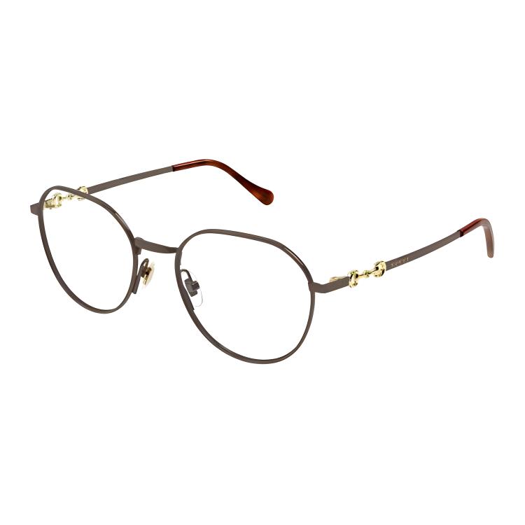 

Металлические очки нестандартной формы для женщин, коричневые GUCCI