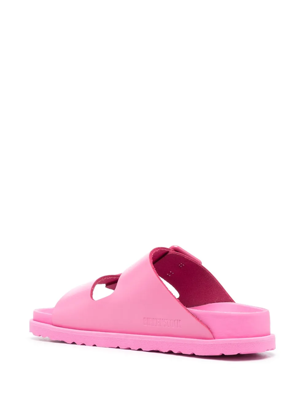 Шлепанцы с тисненым логотипом и открытым носком BIRKENSTOCK, розовый — фото 3