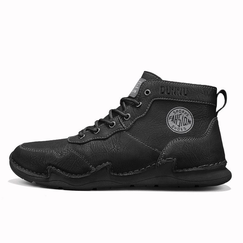 

Dunnu Мужские ботинки Martin черные с черной флисовой подкладкой, цвет Black Fleece-Lined