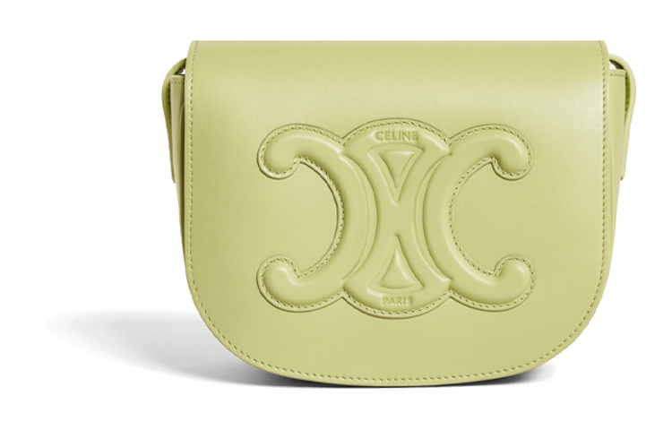 

Триумф Гладкая Кожаная Сумка Клатч Набедренная Сумка Через Плечо Женская Светло-Травянисто-Зеленая CELINE