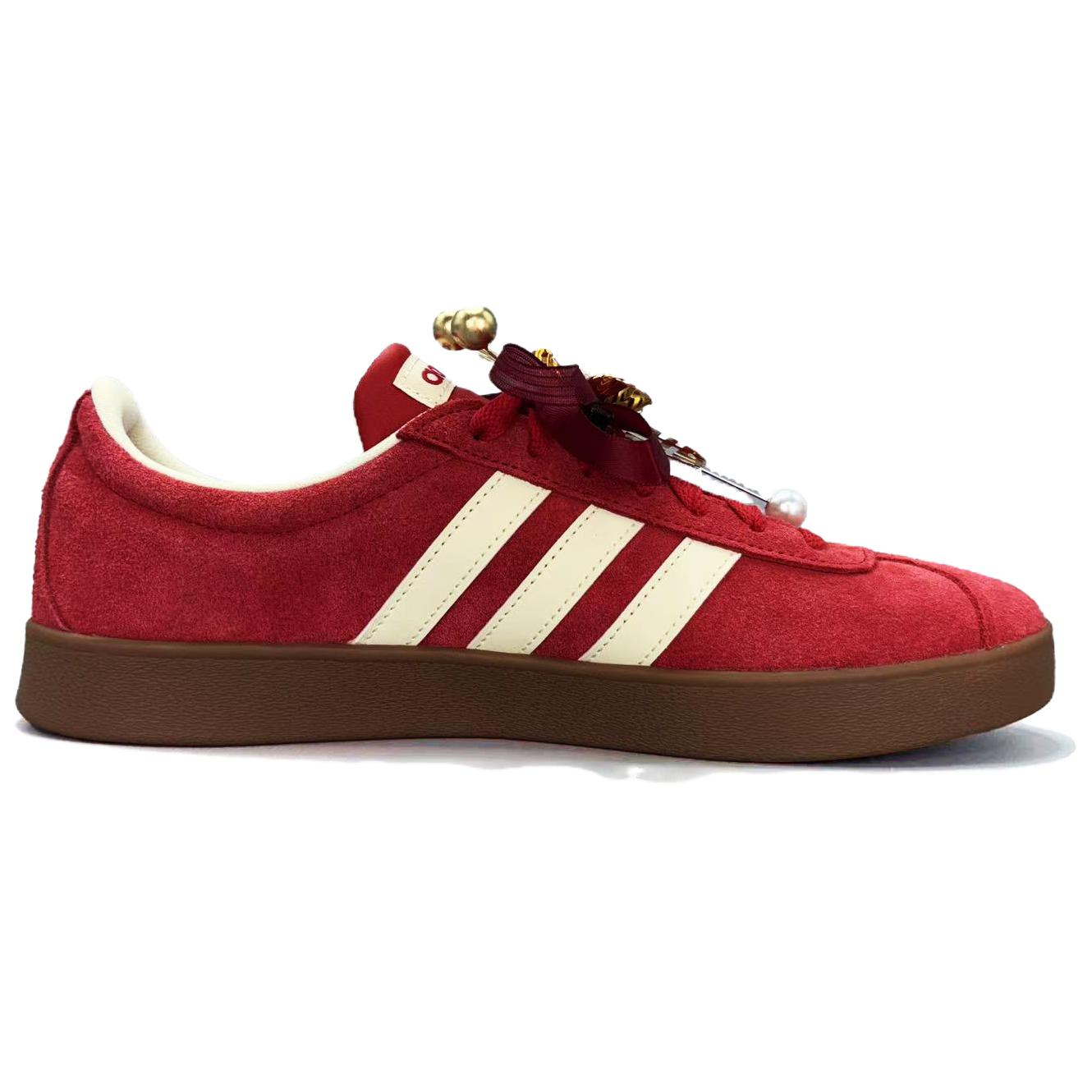 Adidas Vl Court Classic устойчивые к истиранию и скольжению низкие кроссовки для скейтбординга Unisex красные — фото 3