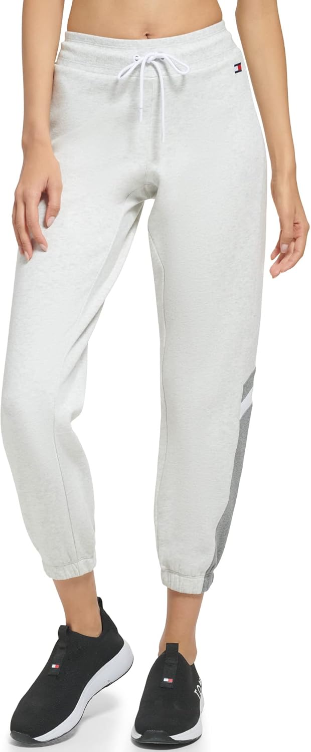 

Женские свободные флисовые джоггеры Tommy Hilfiger в стиле колор-блок, White Stone Heather