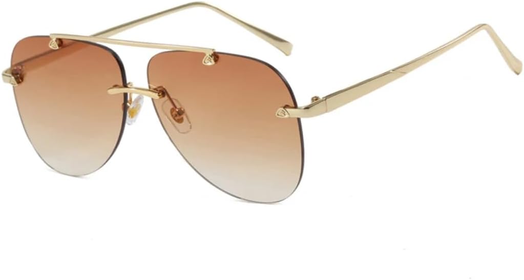 

Солнцезащитные очки с защитой от УФ-излучения UV400 | Увеличенная металлическая оправа | Линзы конфетных цветов для занятий спортом на открытом воздухе и вождения DSVIGF, Gold Gradient Tea