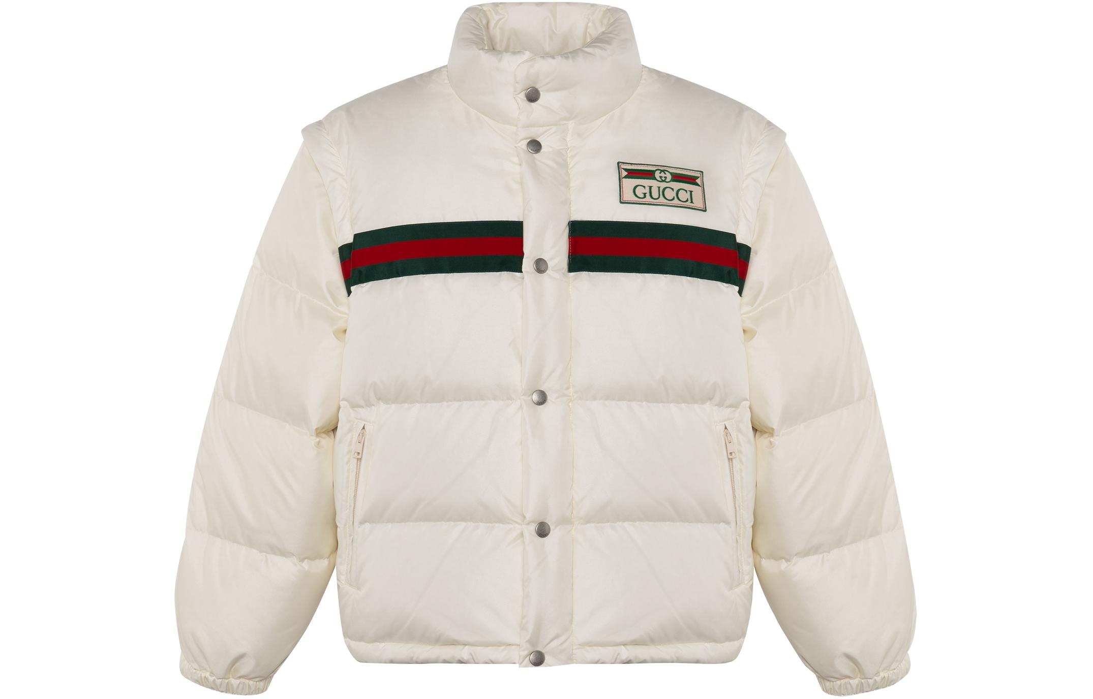 

GUCCI Стеганая бомбер куртка с логотипом, White