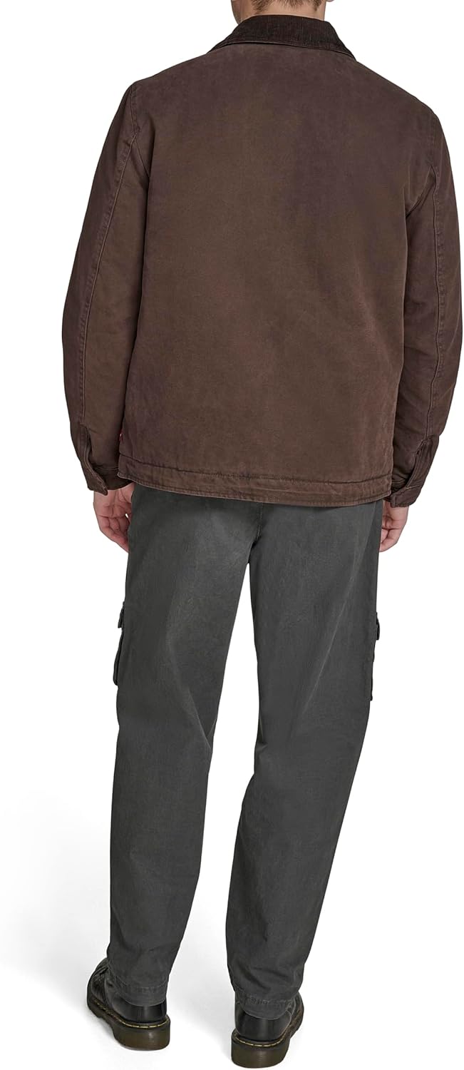 Мужская хлопковая куртка Levi's Depot с вельветовым воротником, Chocolate Brown — фото 4