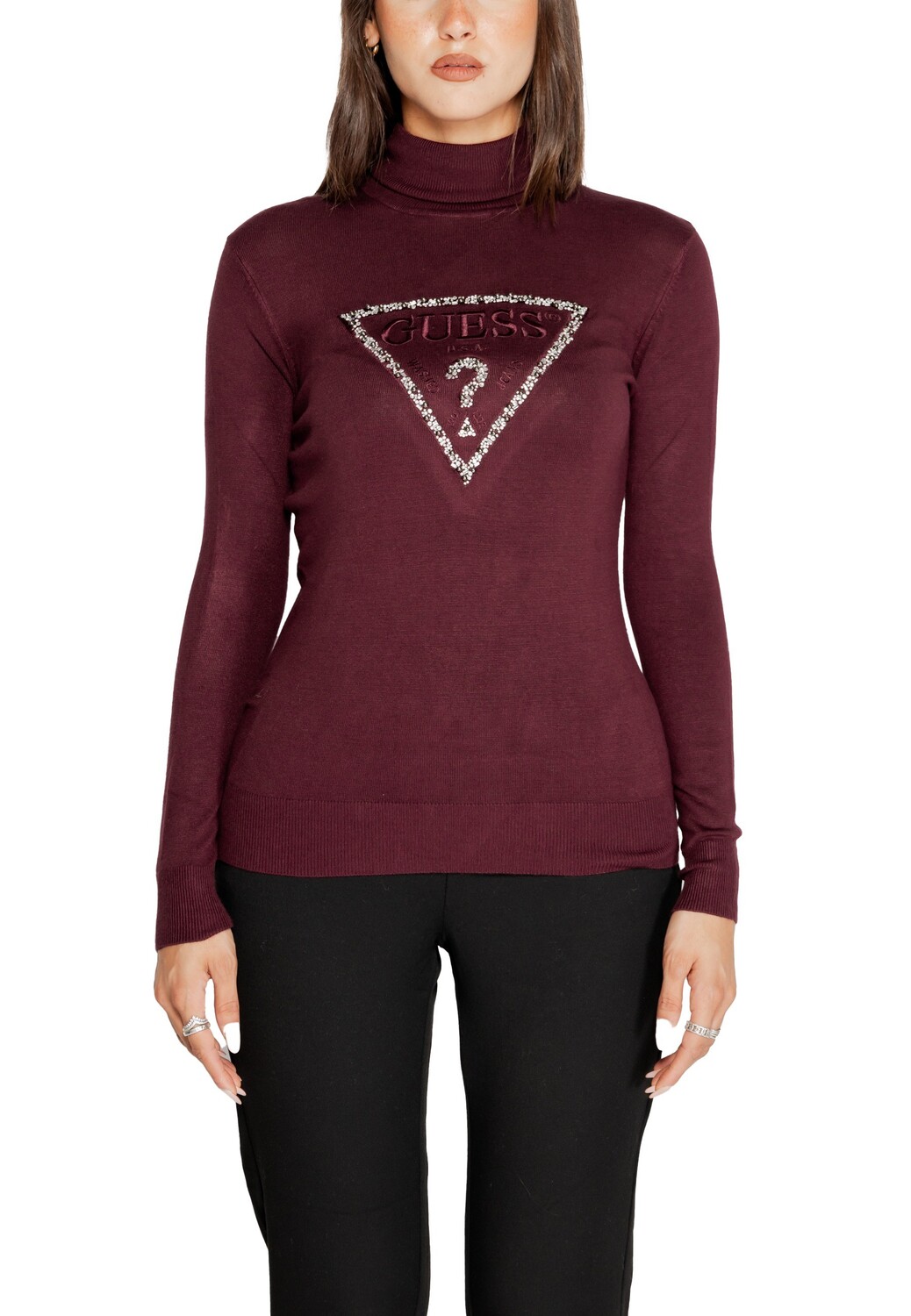 

Джемпер Guess с высоким воротником, бордовый