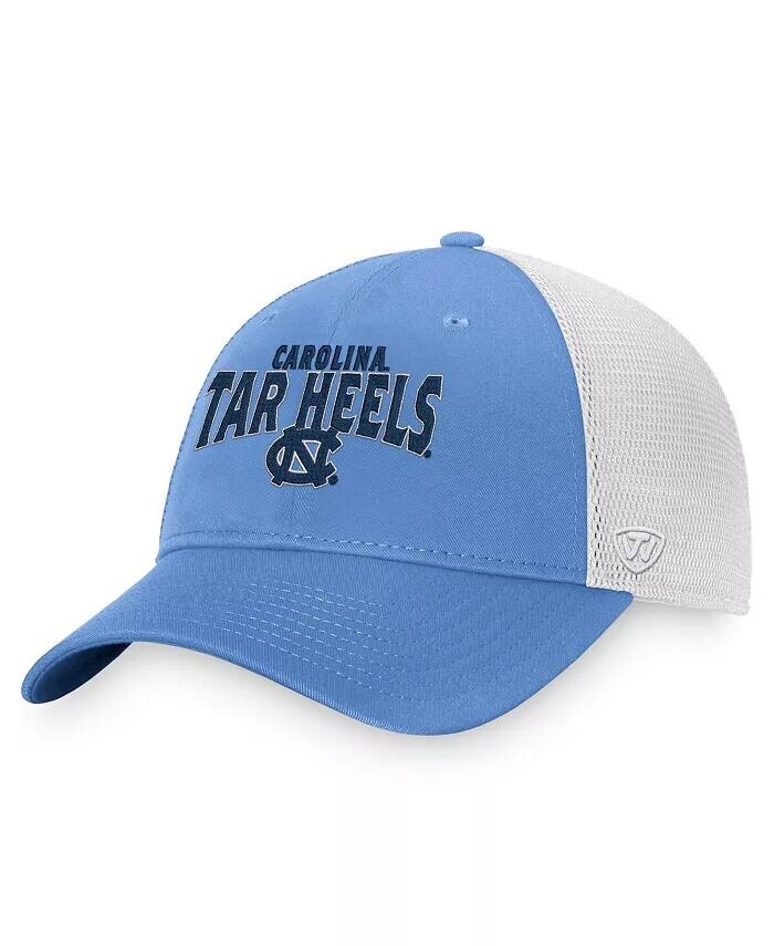 

Мужская кепка Carolina Blue, White North Carolina Tar Heels Breakout Trucker Snapback Top Of The World, синий