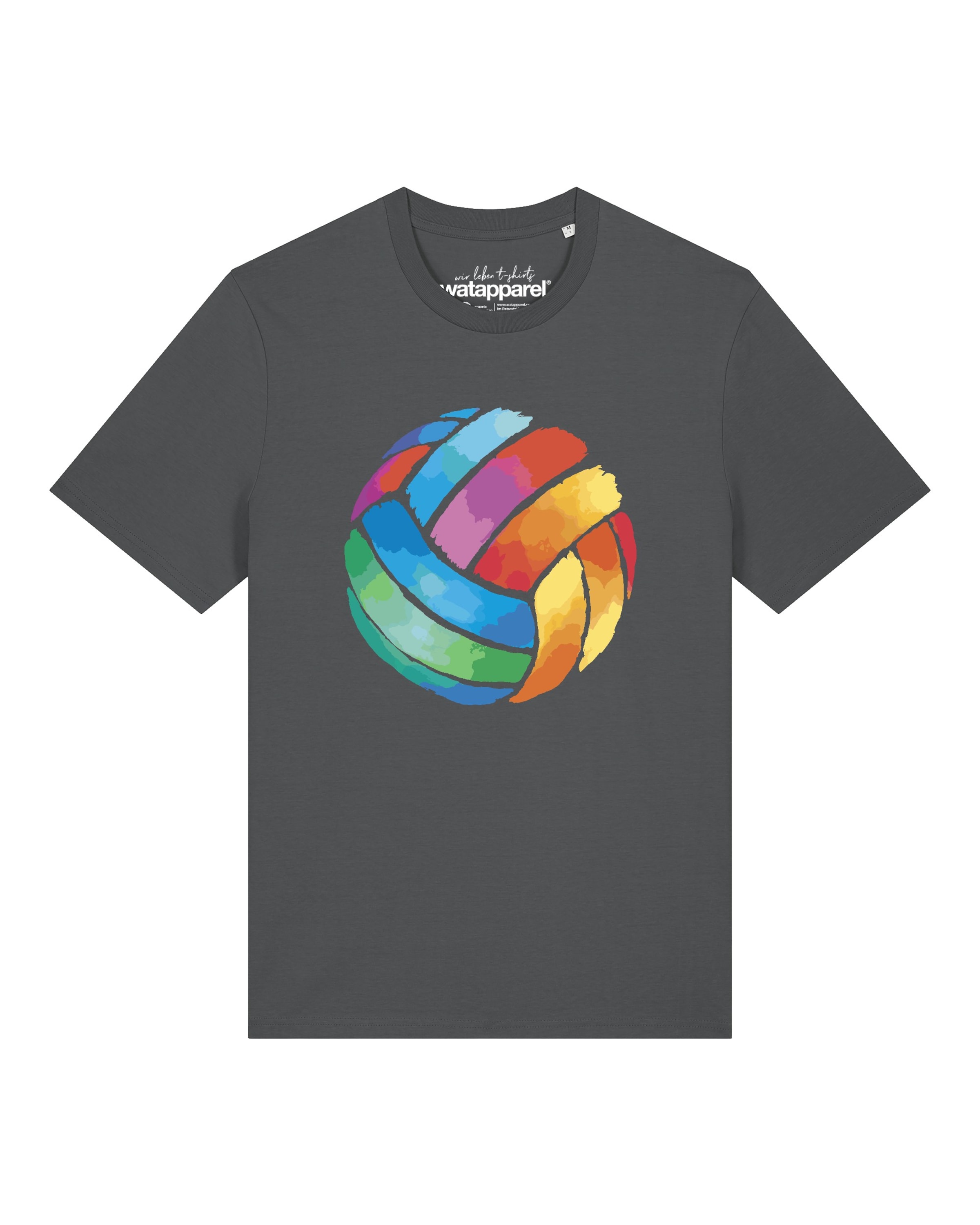 

Watapparel Футболка 'Volleyball в цвете Watercolor' в цвете Anthracite
