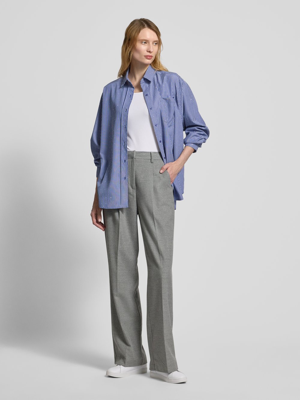 

Блузка-рубашка с планкой на пуговицах модель «Далма» Neo Noir, синий