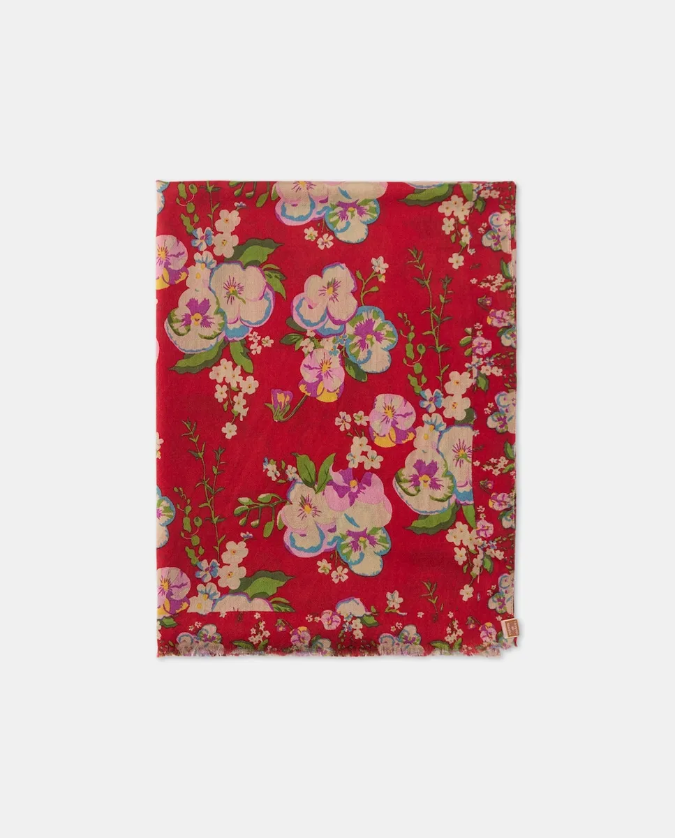 

Шарф из шерсти и шелка Colores Otoño, красный