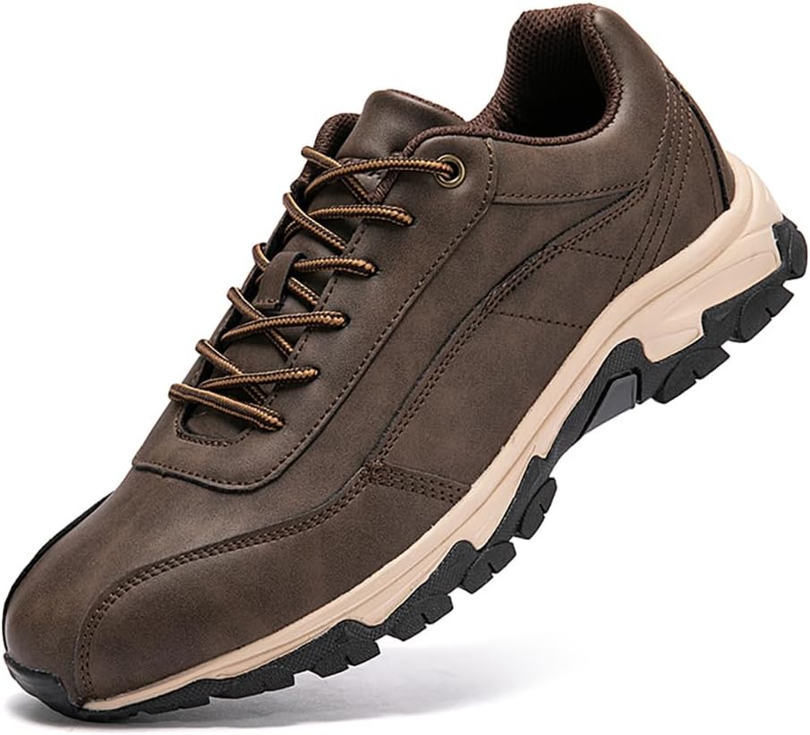 

Мужские водонепроницаемые походные ботинки DESESE, противоскользящие, дышащие, легкие кроссовки для походов на открытом воздухе, прогулок и повседневной носки, кожаные кроссовки для бега, коричневый