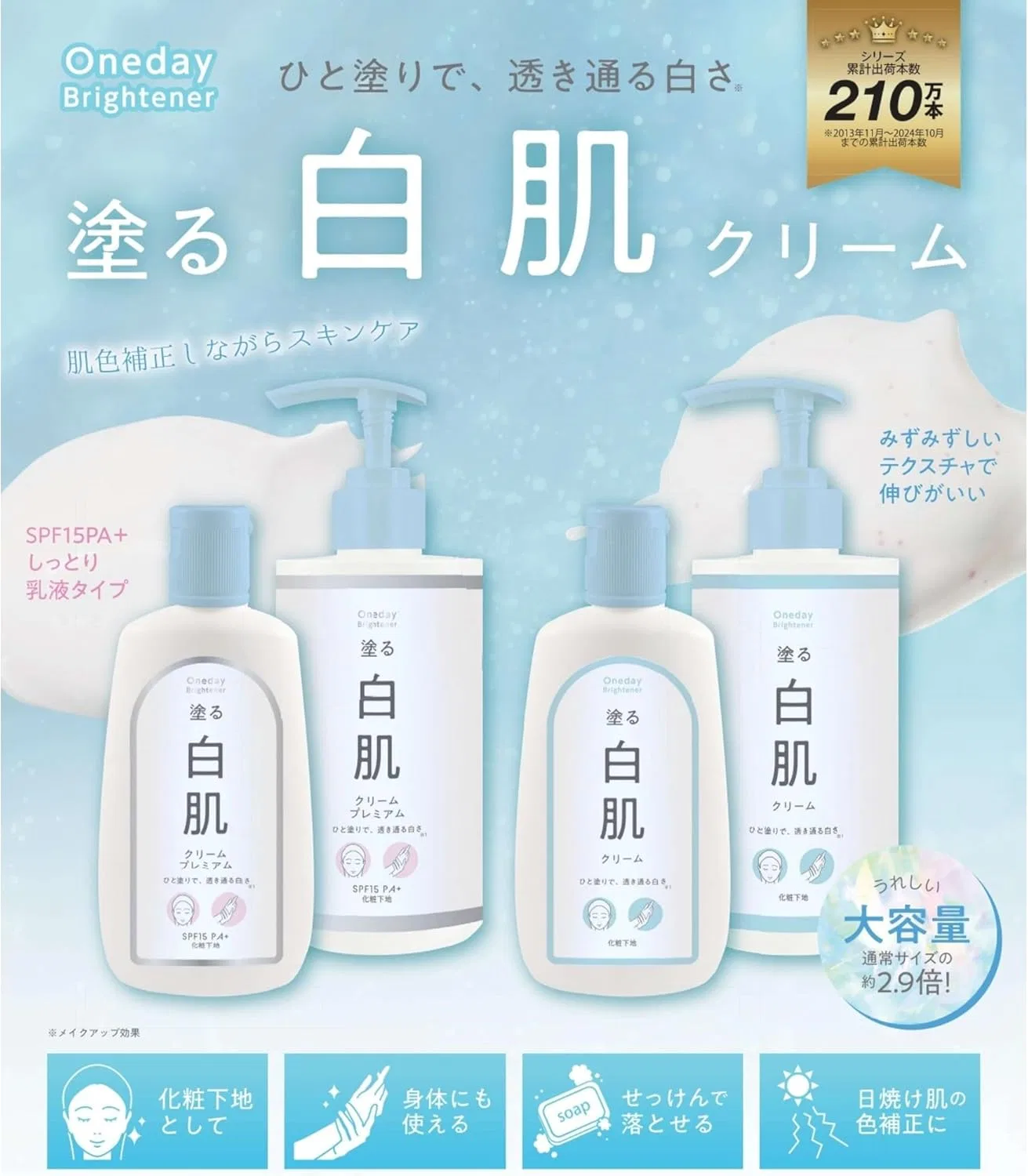 Крем для тела и лица One Day Brightener White Skin Cream Vittorie, 350 мл — фото 2
