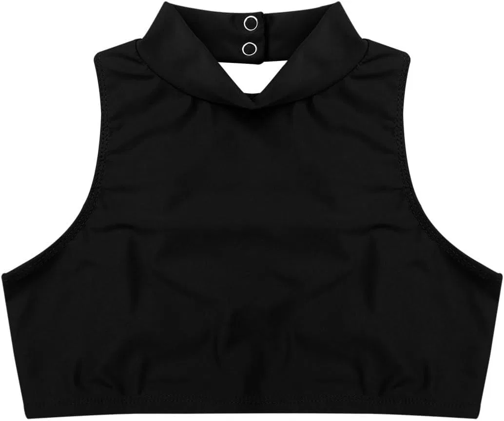 Детский спортивный костюм с вышивкой снежинок Alvivi, топ и шорты, Black — фото 3