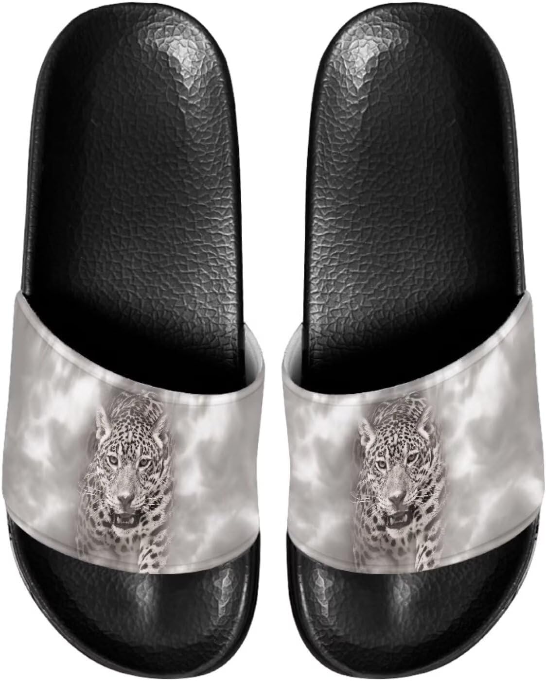 

Мужские шлепанцы сандалии Стильные летние тапочки Повседневные пляжные шлепанцы Нескользящие тапочки для ванной Pugasmiru, Fierce Leopard Pattern