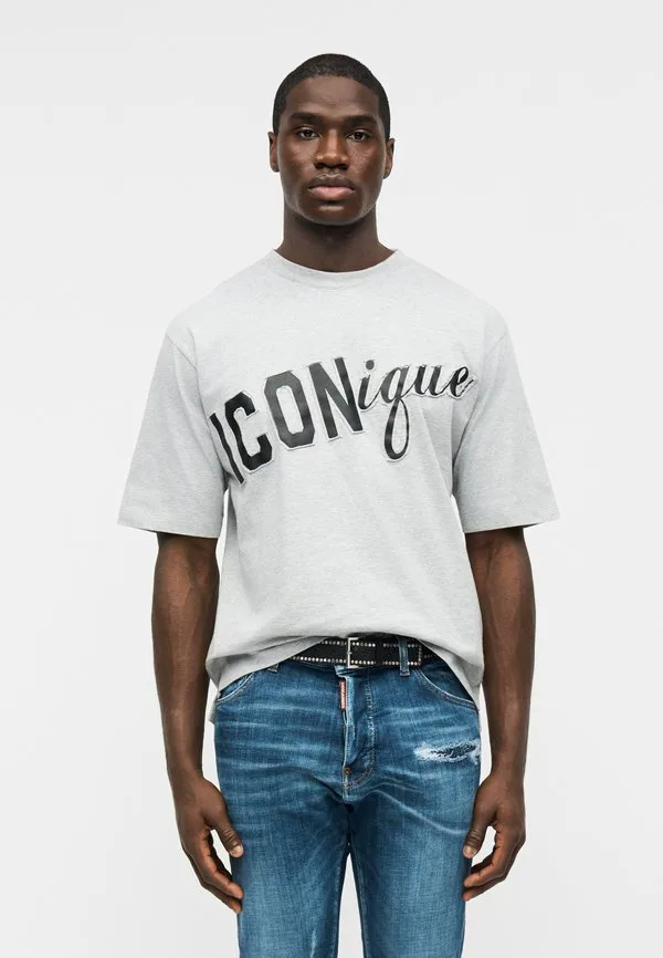 Футболка iconique свободного кроя с принтом Dsquared2, Grey Melange — фото 3