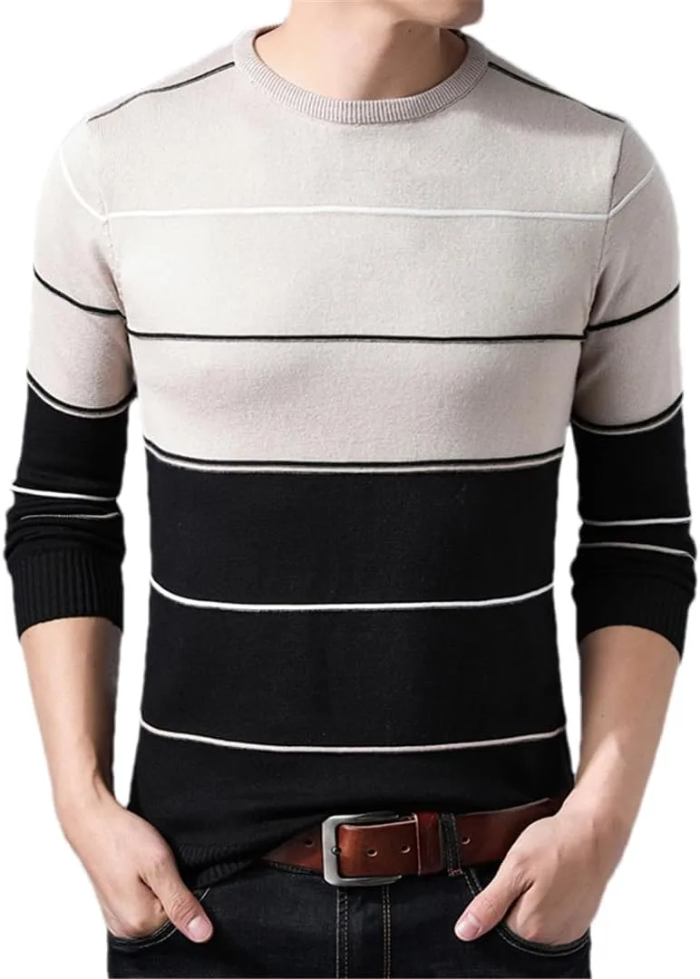 

Мужской свитер с полосками O-Neck Slim Rfmfkkg