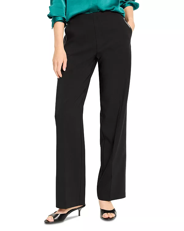 

Широкие брюки-смокинг Lenox из эластичной ткани с гладким верхом. Nic+Zoe, черный