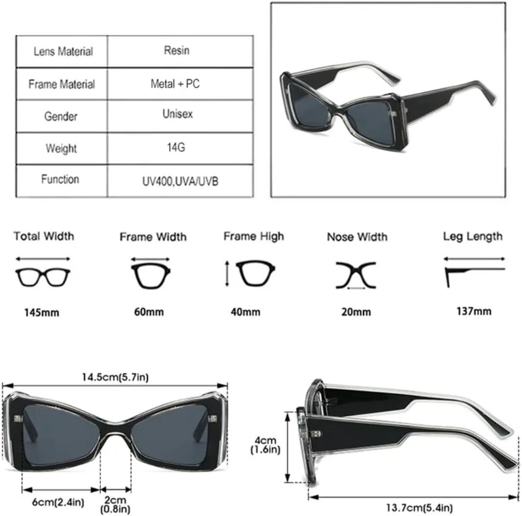 

Солнцезащитные очки с защитой UV400 | Градиентный оттенок "кошачий глаз" | Для женщин и мужчин, для занятий спортом на открытом воздухе и вождения DSVIGF, Black Grey