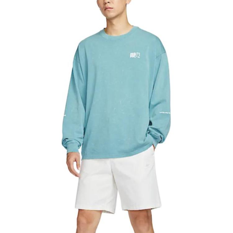 Nike Футболка Sportswear мужская Denim Blue Green — фото 3